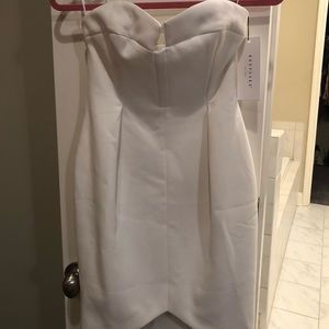 Keepsake white strapless dress size small
